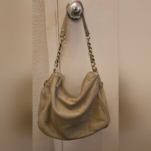 Kate Spade. Pebble Leather Hobo Handbag. Neutral (Taupe) Color w/silver Hardware
